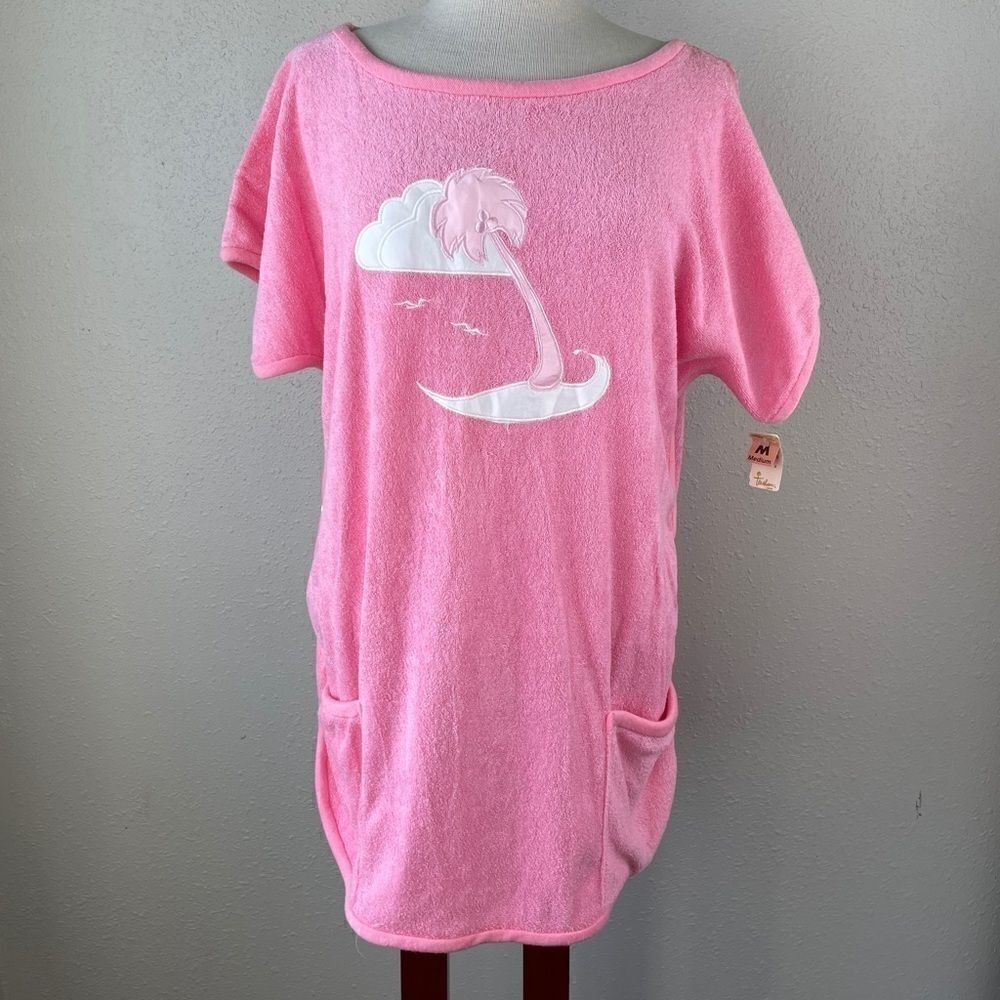 NWT Vintage Texsheen Pink Cover Up Size M EUC